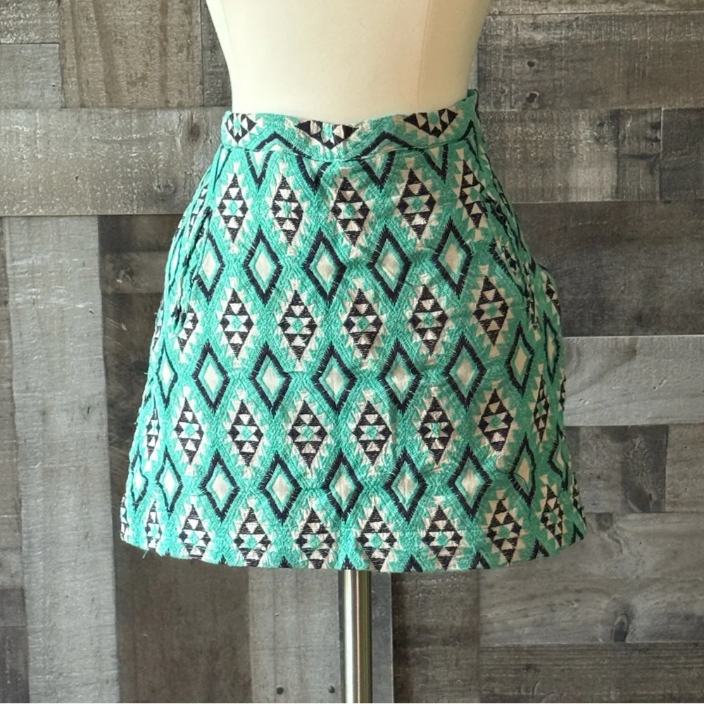 Lovemarker mini skirt small festival boho chic diamond embroidery Mermaidcore